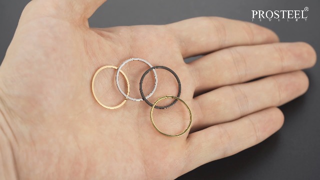 Set Anelli Stacking PROSTEEL - 5/7/14/28 Pezzi - Anelli Sottili Donna In Argento, Nero, Oro Rosa - Misura Regolabile - Foto 7