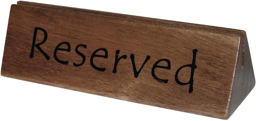 Wooden Reserved Sign/Menu Holder Gripper Cafe Restaurant Tableware 10pc
