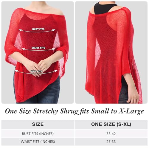 Image of Women Sheer Poncho Shrug Summer Sheer Blouse Top Lightweight Poncho Bolero for Evening Dress