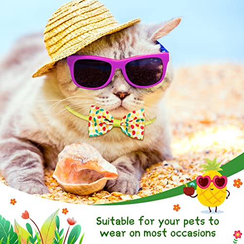 50 Pcs Summer Pet Tie Set Triangle Dog Bandana Dog Bow Tie Collar Set Includes 4 Fruit Hawaii Flamingo Pattern Triangle Pet Bibs Dog Scarf 23 Dog Neckties 23 Bowties For Dogs For Pet Summer Wearing #TOP4