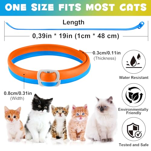 Anti-Floh- und Anti-Zecken-Halsband für Katzen, 4 Stück gegen Larven und Eier – beseitigt und tötet – schützt das Tier und den Lebensraum, effektiver Schutz für 24 Monate, verstellbar und wasserdicht