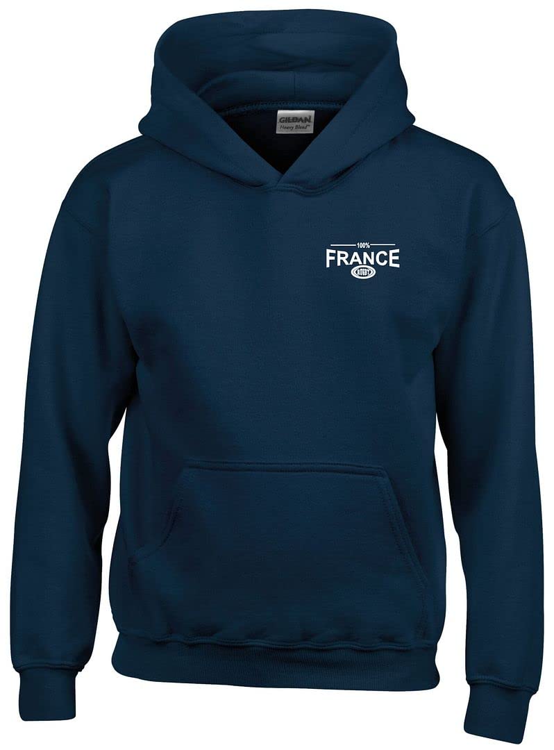 Cyclops Print Men's Navy 100% France Six Nation Rugby Badge Hoodie 2XL