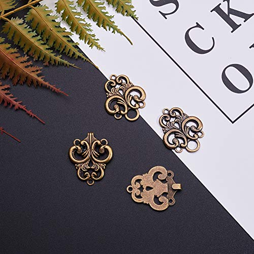 Wandic Cloak Clasp Fasteners, 2 Pairs Vintage Cape Clasps Swirl Flower Fasteners Clasps For Clothing Sew On Hooks And Eyes, Antique #TOP5