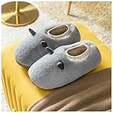 Hausschuhe Damen Wintermänner und Frauen Hausschuhe Home Einrichtungsgegenstände Indoor Niedliche Plüschliebhaber Verdicken Warme weiche All-Inclusive-Baumwollschuhe Hausschuhe Herren ( Color : Light