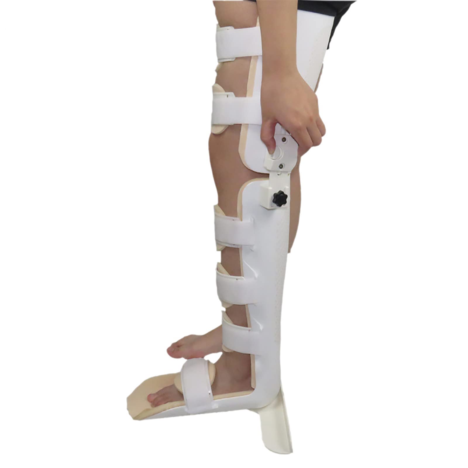 WDSOPK Adjustable Hinged Knee Brace with Shoulder Strap Leg Orthosis Support for Orthopedic Rehab Post