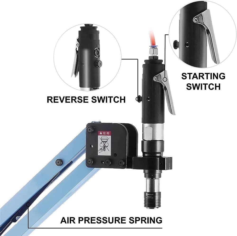 MáQuina de Roscar NeumáTica M3-M12, MáQuina de Roscar NeumáTica Universal de 360°, Brazo Flexible de 400 RPM por Minuto, para Talleres de FáBrica, CarpinteríA, FabricacióN de Moldes
