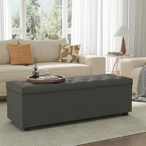 Apicizon Storage Ottoman Bench, Ottoman with Storage for Bedroom, 43' Storage Bench with a Robust...