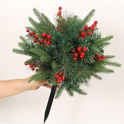 Arbre de cèdre artificiel avec baies rouges résistant extérieur