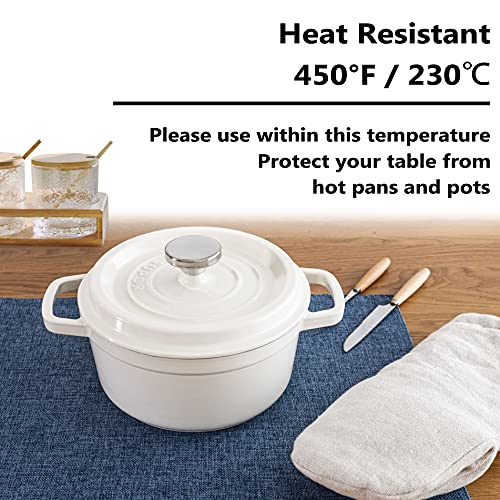 image for Home Brilliant Set of 4 Placemats Blue Placemats Heat Resistant Dining