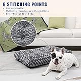KSIIA Hundebett kleine Hunde, Waschbar, Hundekissen flauschig, Hundematte, rutschfeste Unterseite, atmungsaktiv, Haustierbett, Dunkelgrau 60x45cm