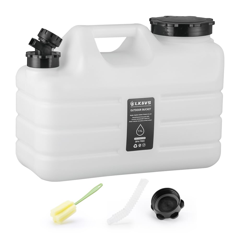 Starnearby Bidon d'eau avec Robinet 12L, Réservoir d'eau Potable, Jerrican Eau Camping, Conteneur d'eau sans BPA pour Camping, Randonnée, Barbecue, Pêche, Véhicule (11L Blanc)