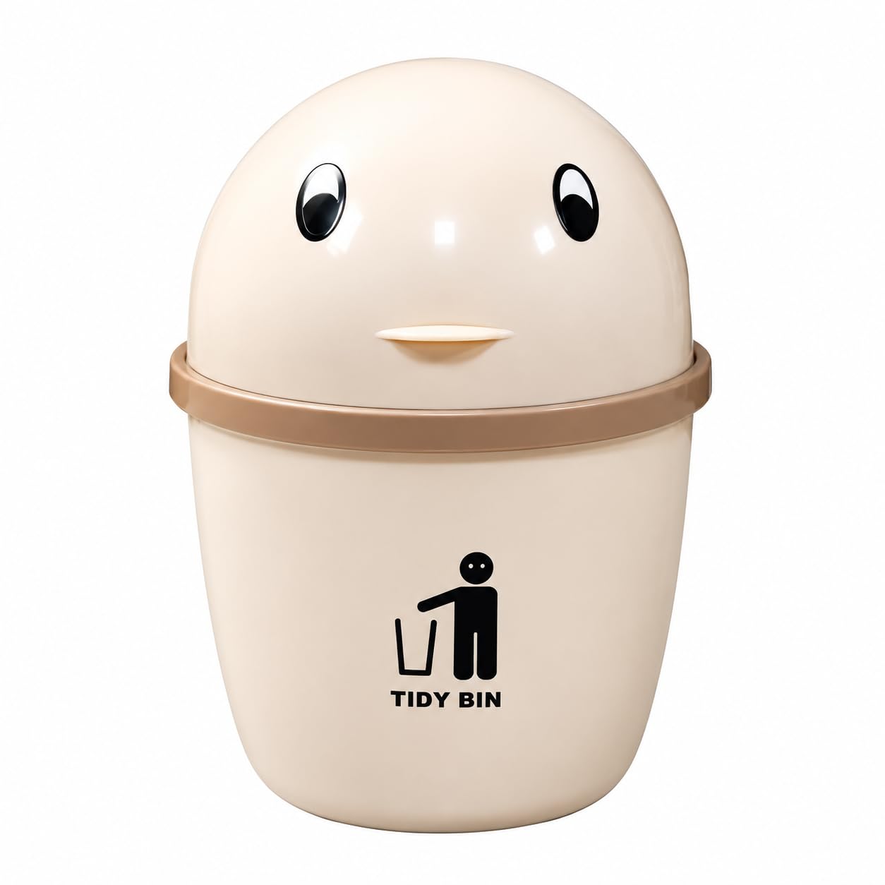 Mini Desktop Trash Can - Swing Lid, 2L Waste Bin -1