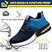 Imagen de Baofular Zapatos de Seguridad Hombre Mujer Calzado de Seguridad Ligero Comodo Zapatillas de Seguridad con Punteras de Acero Transpirable Antideslizante Azul 42 EU 260