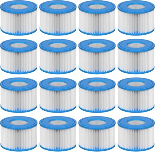 Vokowin Spa Filter VI 16 Stück Filterkartuschen VI für Bestway Miami Monaco Lay-Z-Spa Vegas Palm Springs Flowclear Pool Filter Ersetzt die Originalkartusche 58323