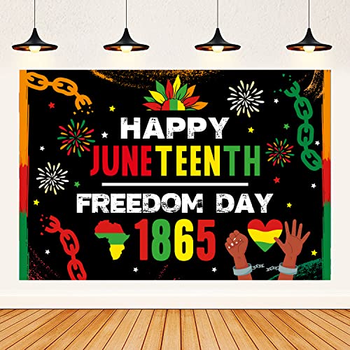 Juneteenth Backdrop,African American Independence Day Worthwhile Festival Background for Juneteenth Party Decoration(5 x3FT)