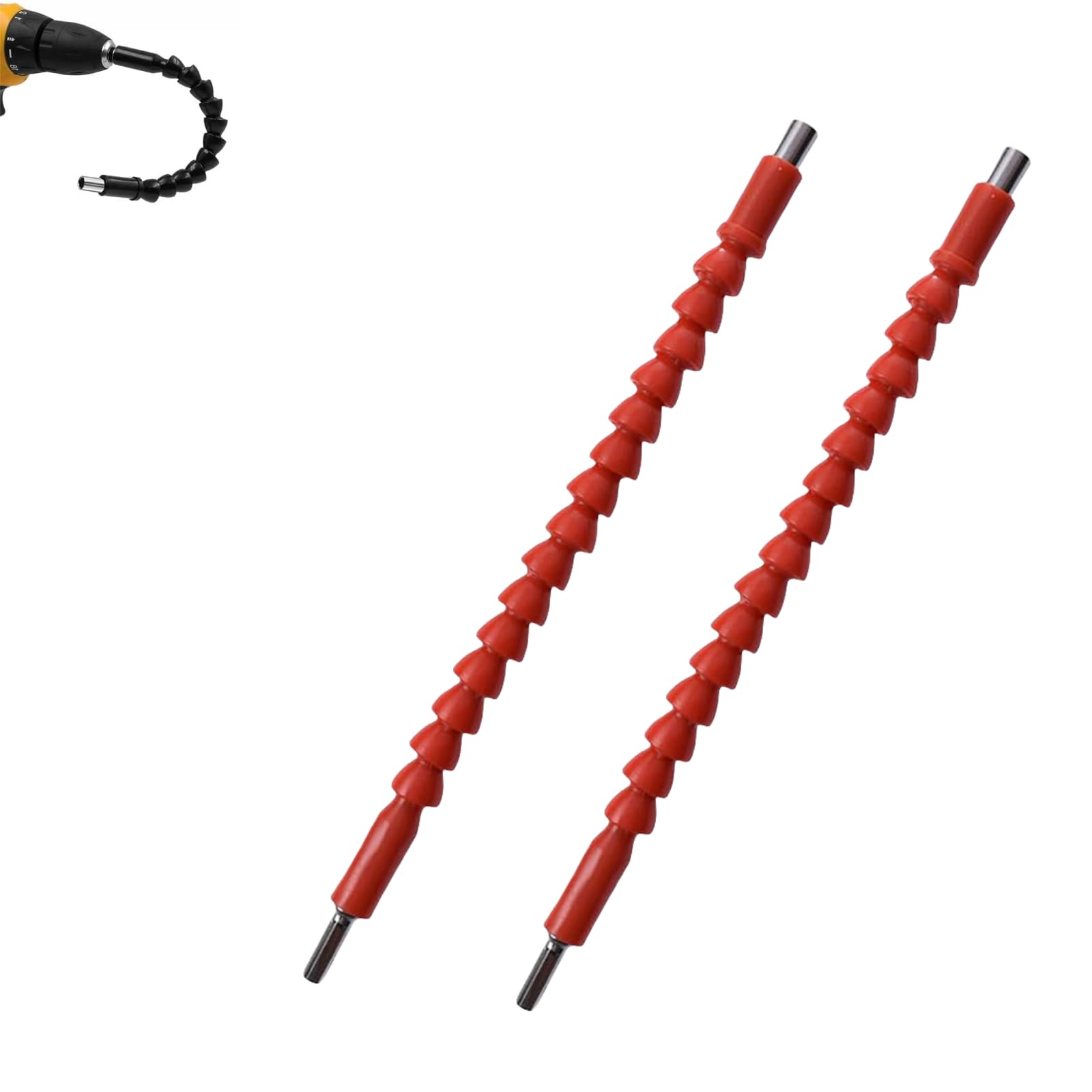 Oanruyan Red Superbit,Flexible Drill Bit Extension From Any Angle,Super Bit Screwdriver Flexible Bends And Twists 360 Degrees,Bendable Superbit Tool Shaft (2Pcs,)