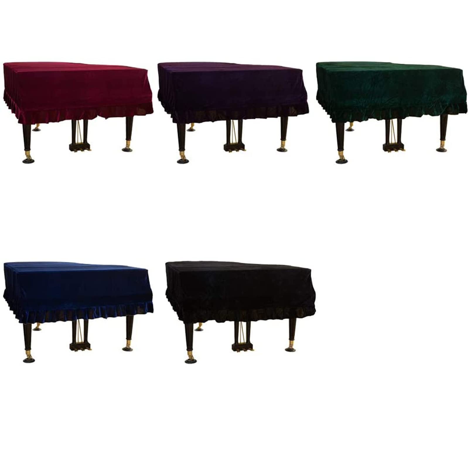 Housse Pour Piano à Queue Velours Reprise De Piano Housse De Piano Triangle Décorée Housse De Protection (170-180cm(66-70in),Dark Green)