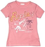 replay poloshirt herren  Replay Mädchen T-Shirt Spruch, Crew - Rosa - Rose - 2 Jahre (Herstellergröße: 18-24 Months)