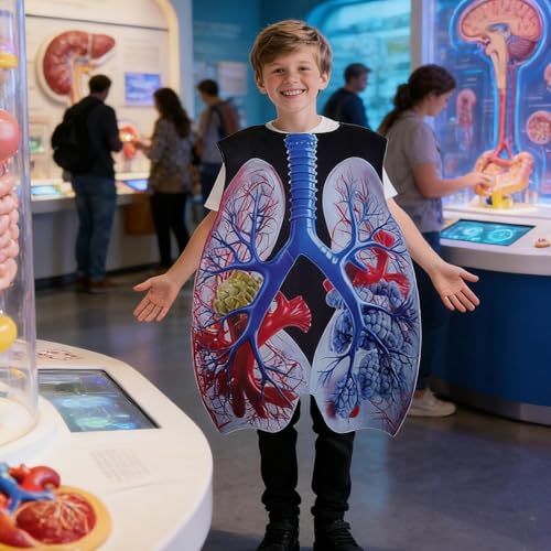 Costume pulmonaire pour expliquer l'anatomie simplement aux enfants