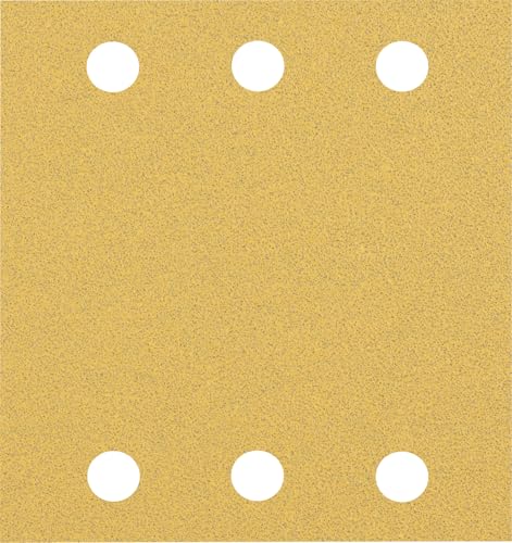 Bosch Accessories 2608901656 - Carta vetrata per levigatrice orbitale, grana 80 (lunghezza x larghezza), 107 mm x 115 mm, 50 pezzi