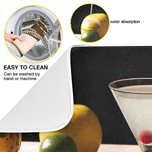 Any Time Cocktail-Abtropfmatte für Küche, saugfähig, wasserisolierend, Geschirr, Schutzunterlage, Kaffeemaschine, 40,6 x 45,7 cm, Hemingway Special