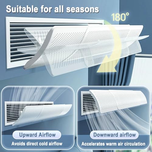 Deflector aire acondicionado techo PP extensible 49-86cm ajustable 180 grados 5