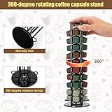 MJFENDAI 40 Coffee Capsule Holder for Nespresso, 360° Rotating Coffee Pods Storage, Coffe Storage Rack for Living Room, Kitchen, and Office, Sleek Black Finish - Image 3