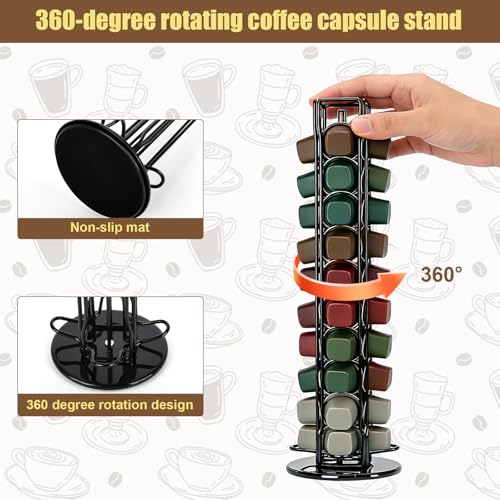 Support de 40 capsules pour Nespresso rotatif fini le désordre en cuisine