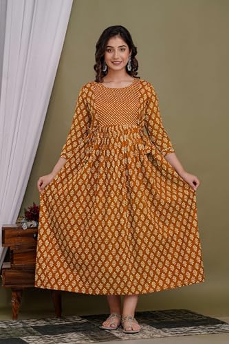 Image of Maternity Feeding Kurtis for Women Cotton - Zip Access Nursing Dress | Comfortable Pregnancy Wear | Stylish Feeding Kurti | Soft Cotton Maternity Dresses for Womens