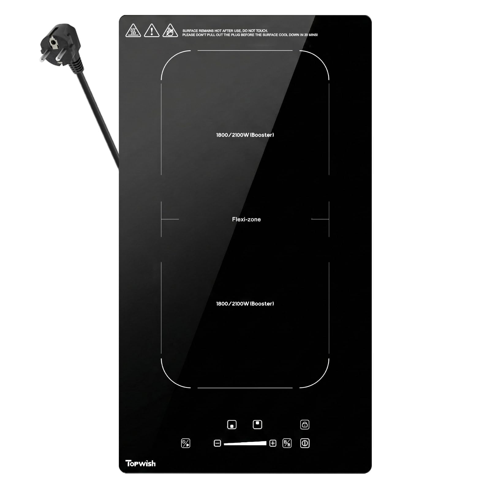 Topwish Plaque Induction 2 Feux, Plaque de cuisson induction zone flexibles