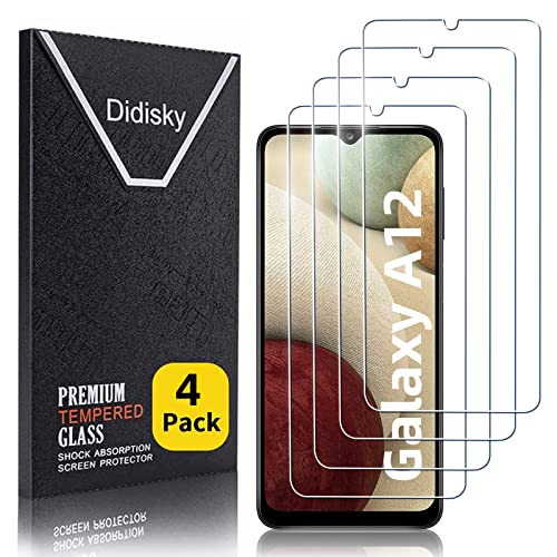 Didisky [4 Stück Schutzfolie Kompatibel mit Samsung Galaxy A12 / A13 4G / A13 5G 9H Hartglas Keine Blasen High Definition Schutzfolie Einfach anzuwenden Fall-freundlich