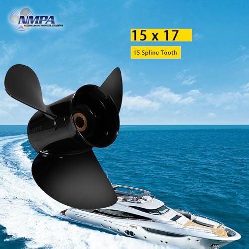 Image of VIF OEM Upgrade Aluminum Boat Propeller Compatible with Yamaha 150hp 175hp 200hp 220hp 225hp 250hp 300hp F150 F175 F200 F225 Outboard Engines,15 Tooth,Rh