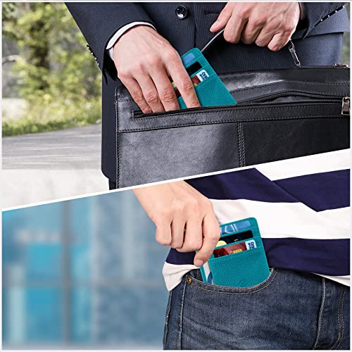 Image of FINTIE Slim Minimalist Front Pocket Wallet, RFID Blocking Credit Card Holder Card Cases with ID Window for Men Women (Legacy Teal)