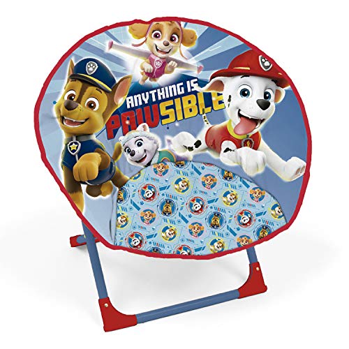 ARDITEX Silla Redonda Plegable Patrulla Canina, Silla Infantil de Luna, Ø 50 cm
