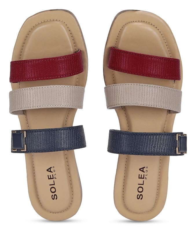 PARAGON K6019L Womens Navy Sandals | Stylish Slip on Flat Sandals with Cushioned Soles | Comfortable Everyday Sandals for Outdoor Use (B0CB67XQ8P) Amazon Price History, Amazon Price Tracker
