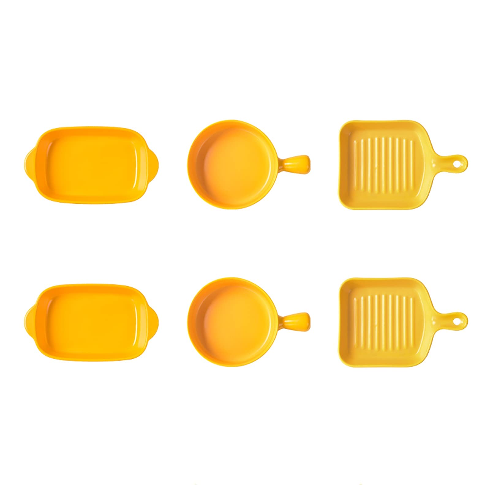 Fuente para Hornear Plato de horneado de cerámica de 6 Piezas, Horno para Mesa de cazuela de Mesa - Platos de cerámica para Hornear Platos de cazuela para cocinar y Servir Bandejas Horno