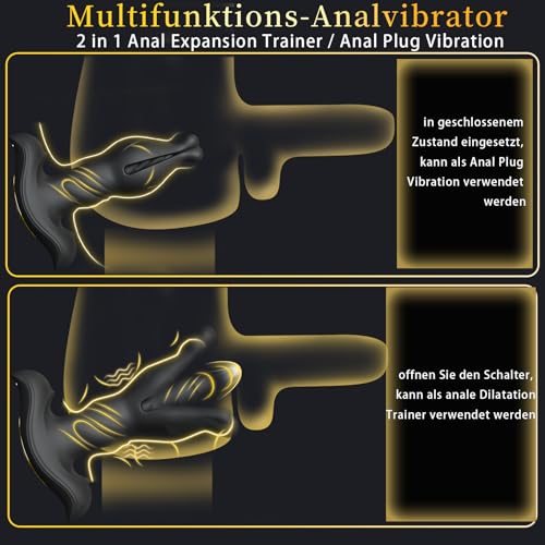Analvibratoren für Männ Prostata Stimulation Männer Analplug für männer Vibrator Buttplug Sex Spielzeug Mit Shock Funktion Sex Spielzeug für die Manner Anal Vibrator Anal dildo Butterfly Vibrator
