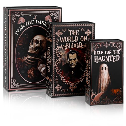 Threehoney 3 Pack Halloween Spell book Tabletop Decor Vintage Nesting...