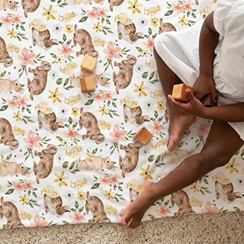 Hawskgfub Baby Toddler Girls Bunny Chicken Floral Blanket Girl, Spring Easter Rabbit Flower Nursery Flannel Fleece Bed Swaddling Blankets, Soft Lightweight Newborn Kids Crib Bedding 30X40 #TOP2