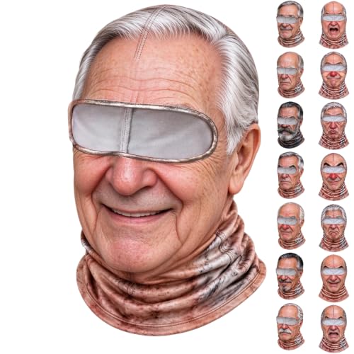 Ski Mask,Old Man Ski Mask Winter Funny 3D Print Full Face Balaclava,Gold_01 - image 1