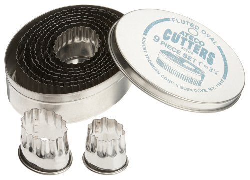 Ateco 5204 9-Piece Fluted Oval Cutter Set