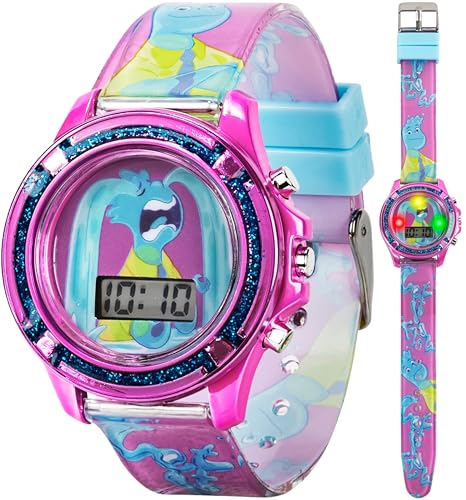 Disney Elemental Wade Kids' Watch – Luminous Water-Themed LED Display, Wade Ripple Purple Strap, Educational & Water-Resistant, Tin Box Included