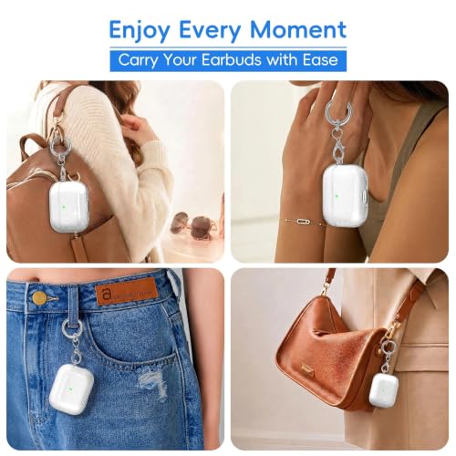Image of for AirPods Pro 3 Clear Case 2025, Military-Grade Shockproof, Soft TPU Highly Transparent Anti-Yellowing for AirPods Pro 3 Case with Cleaning Kit & Cute Round Buckle, Clear Gitter