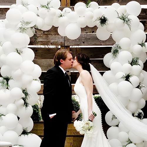 CUTEUP White Balloons Garland Arch Kit - 154 pcs 5/10/12/18 White Inch Different Sizes Premium Party Latex Balloons Perfect for Birthday Party Baby Shower Wedding Decorations - Thumbnail 5