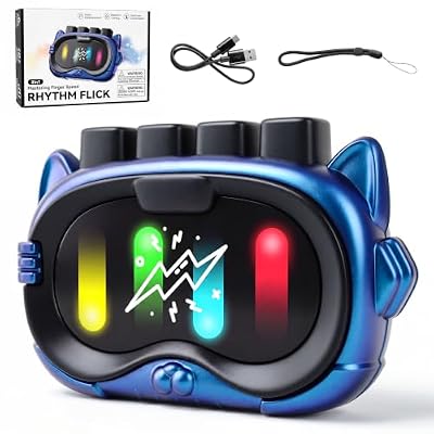 SMILESSKIDDO Music Rhythm Flick Smart Electronic Handheld Game, Blue