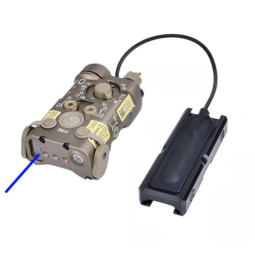 Metal L3-NL Box Aiming Laser Sight(with Red/Green/Blue Laser+IR Laser+White LED Flashlight), & Pressure Switch & Pressure Switch Mount Slot Combo,for 20mm Rail, DE