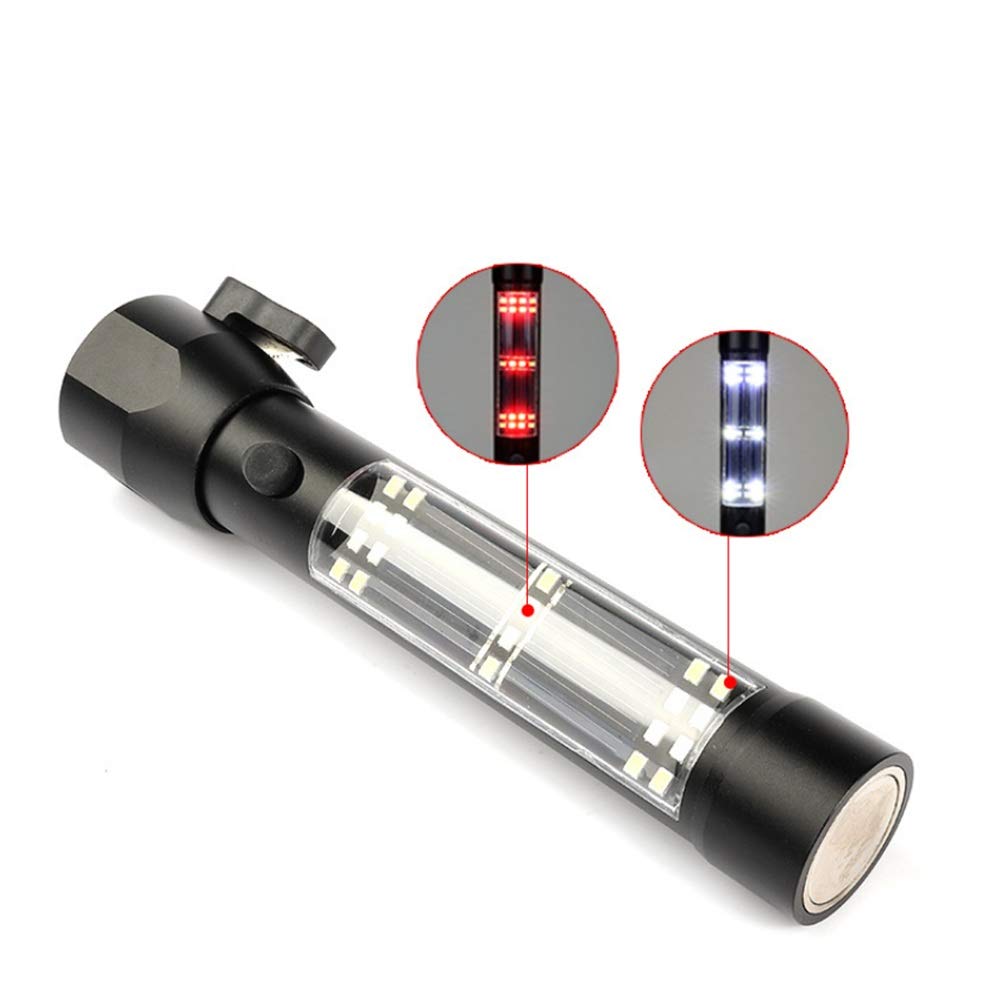 Namiot plażowy USB wodoodporny odporny na eksplozje na zewnątrz aluminiowa latarka odblaskowa solarna ładowalna latarka namiot kempingowy (kolor: Czarny)