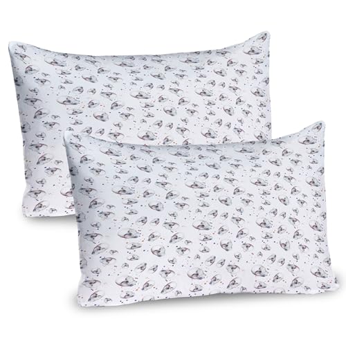 Ambesonne Skull Pillow Sham Set of 2, Skull Pattern with Spots and Color Splashes on The Base All Souls Day Traditional Image, Quality Microfiber Bedding Item for All Seasons, 30