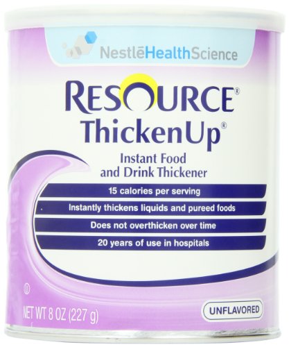 Resource ThickenUp Instant Food & Drink Thickener Powder, Unflavored, 8 Ounce Canister (Pack of 12)