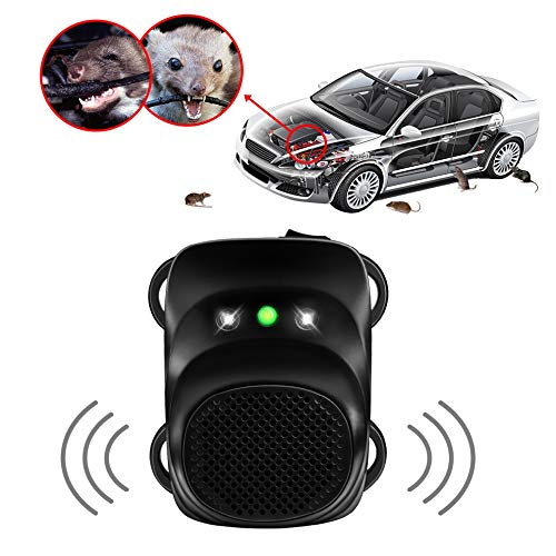 Loraffe Under Hood Rodent Ultrasonic Rat Repellent Mice Deterrent with Ultrasound and LED